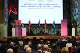 Thủ tướng Phạm Minh Chính phát biểu tại Diễn đàn Doanh nghiệp Việt Nam-Australia. (Ảnh: Dương Giang/TTXVN)