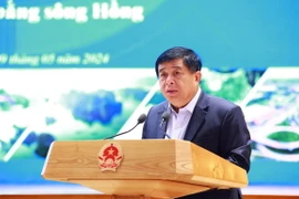 Bộ trưởng Bộ Kế hoạch và Đầu tư Nguyễn Chí Dũng báo cáo kết quả triển khai Quy hoạch vùng Đồng bằng sông Hồng. (Ảnh: Dương Giang/TTXVN)