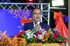 Đại sứ Việt Nam tại Thái Lan Phan Chí Thành phát biểu tại buổi lễ. (Ảnh: Huy Tiến/TTXVN)