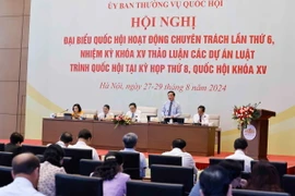 Phó Chủ tịch Quốc hội Nguyễn Khắc Định điều hành phiên họp. (Ảnh: Doãn Tấn/TTXVN)