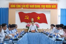 Bí thư Thành ủy Cần Thơ Nguyễn Văn Hiếu làm việc về tiến độ triển khai dự án Khu công nghiệp VSIP Cần Thơ. (Ảnh: Thanh Liêm/TTXVN)