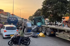 Hiện trường vụ tai nạn. (Ảnh: TTXVN phát)