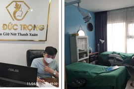 “Phòng mổ” trái phép treo biển hiệu “Dr Đức Trọng” trong một căn hộ thuộc khu đô thị Vinhomes Grand Park trên địa bàn Thành phố Thủ Đức, TP Hồ Chí Minh. (Nguồn: Sở Y tế TP Hồ Chí Minh)