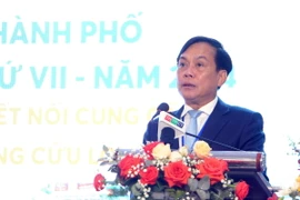 Phó Chủ tịch UBND thành phố Cần Thơ Nguyễn Ngọc Hè phát biểu tại Hội nghị. (Ảnh: Trung Kiên/TTXVN)