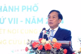 Phó Chủ tịch UBND thành phố Cần Thơ Nguyễn Ngọc Hè phát biểu tại Hội nghị. (Ảnh: Trung Kiên/TTXVN)