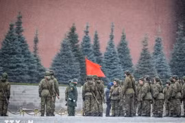 Binh sỹ Nga tại Moskva. (Ảnh: AFP/TTXVN)