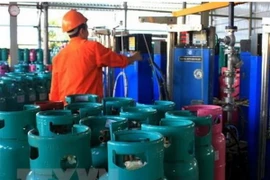 Giá gas bán lẻ giảm. (Ảnh: Đỗ Phương Anh/TTXVN)