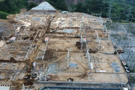 Dự án Mở rộng ngăn lộ và cải tạo TBA 500kV Thạnh Mỹ. (Ảnh: Thúy Hằng/Bnews/TTXVN)