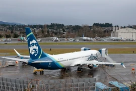 Máy bay Boeing 737 MAX 9 của hãng hàng không Alaska Airlines tại nhà xưởng của hãng này ở Washington, Mỹ ngày 25/1 vừa qua. (Ảnh: AFP/TTXVN)