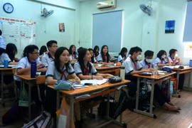 Học sinh Trường THCS Huỳnh Khương Ninh, quận 1. (Ảnh: Thu Hoài/TTXVN)