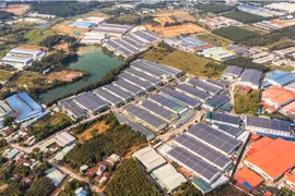 Không gian xanh trong một khu công nghiệp ở huyện Bắc Tân Uyên (Bình Dương). (Ảnh: Hồng Đạt/TTXVN)
