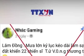 [Fact-check] Bác tin đồn 22 chiến sĩ quân đội tử vong do sạt lở đất