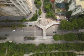 Toàn cảnh cây cầu nhìn từ trên cao. (Ảnh: Lâm Phan/Vietnam+) 