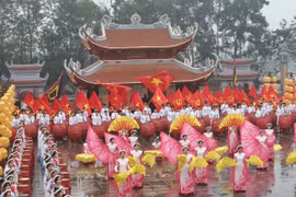 Lễ khánh thành đền thờ Hoàng Hoa Thám và nghĩa quân Yên Thế. (Ảnh: Danh Lam/TTXVN)