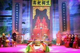 Một tiết mục tham gia Liên hoan ca trù toàn quốc 2018. (Ảnh: TTXVN)