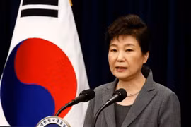 Tổng thống Hàn Quốc Park Geun-Hye phát biểu tại thủ đô Seoul ngày 29/11. (Ảnh: EPA/TTXVN)