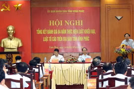 Hội nghị tổng kết, đánh giá 10 năm thi hành Luật khiếu nại, tố cáo trên địa bàn tỉnh Vĩnh Phúc. (Ảnh: Nguyễn Thị Thảo/TTXVN)