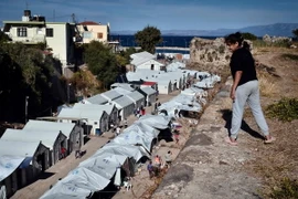 Trại tị nạn cho người di cư trên đảo Chios của Hy Lạp ngày 13/10. (Ảnh: AFP/TTXVN)