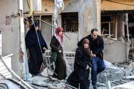 Cảnh đổ nát sau vụ nổ. (Ảnh: AFP/TTXVN)