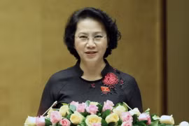 Chủ tịch Quốc hội Nguyễn Thị Kim Ngân phát biểu bế mạc Kỳ họp. (Ảnh: Phạm Kiên/TTXVN)