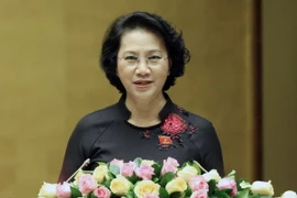 Chủ tịch Quốc hội Nguyễn Thị Kim Ngân phát biểu bế mạc Kỳ họp. (Ảnh: Phạm Kiên/TTXVN)