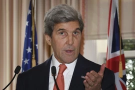 Ngoại trưởng Mỹ John Kerry trong cuộc họp báo ở Wellington, New Zealand ngày 13/11 vừa qua. (Ảnh: AP/TTXVN)