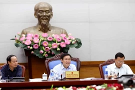 Phó Thủ tướng Vương Đình Huệ, Trưởng Ban Chỉ đạo điều hành giá phát biểu tại cuộc họp. (Ảnh: An Đăng/TTXVN )