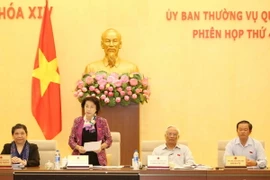 Chủ tịch Quốc hội Nguyễn Thị Kim Ngân phát biểu bế mạc phiên họp. (Ảnh: Phương Hoa/TTXVN)