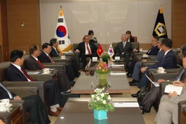 Quang cảnh buổi hội đàm. (Ảnh: Vũ Toàn-Phạm Duy/Vietnam+)