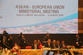 Phó Thủ tướng, Bộ trưởng Bộ Ngoại giao Phạm Bình Minh đồng chủ trì Hội nghị ASEAN-EU. (Ảnh: Kim Dung-Chi Giap/TTXVN)