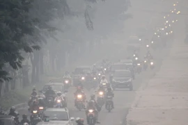 Khói mù dày đặc tại Pekanbaru, Indonesia. (Nguồn: AFP/TTXVN)