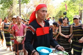 Lễ cúng Bến nước, một sinh hoạt cộng đồng đậm chất văn hóa của người Tây Nguyên cầu cho nước sạch, nước trong. (Ảnh: Minh Đức/TTXVN)