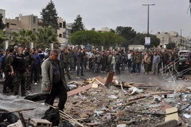 Hiện trường vụ nổ bom tại Homs, Syria. (Nguồn: AFP/TTXVN)