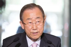 Tổng thư ký LHQ Ban Ki-moon trong một cuộc họp báo ở Geneva, Thụy Sĩ ngày 15/6. (Nguồn: THX/TTXVN)