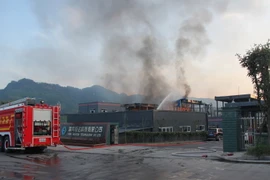 Hiện trường vụ nổ. (Nguồn: THX/TTXVN)