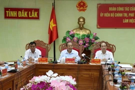 Phó Thủ tướng Thường trực Chính phủ Trương Hòa Bình phát biểu tại buổi làm việc. (Ảnh: Quang Huy/TTXVN)