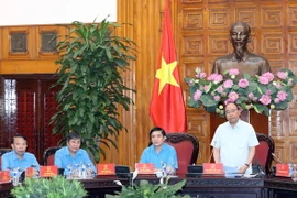 Thủ tướng Nguyễn Xuân Phúc phát biểu tại buổi làm việc. (Ảnh: Thống Nhất/TTXVN)