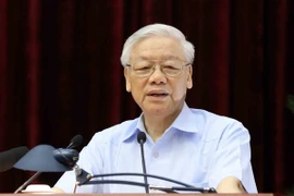 Tổng Bí thư Nguyễn Phú Trọng phát biểu chỉ đạo hội nghị. (Ảnh: Phương Hoa/TTXVN)