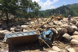 Cảnh hoang tàn sau mưa lũ. (Ảnh: Tuấn Anh/TTXVN)