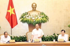 Thủ tướng Nguyễn Xuân Phúc phát biểu tại hội nghị. (Ảnh: Thống Nhất/TTXVN)