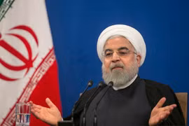 Tổng thống Iran Hassan Rouhani trong cuộc họp báo tại Tehran. (Ảnh: THX/TTXVN)
