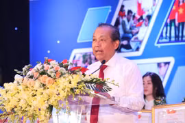 Phó Thủ tướng Thường trực Chính phủ Trương Hòa Bình phát biểu. (Ảnh: Văn Điệp/TTXVN)