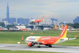 Vietjet phải điều chỉnh lịch bay do thời tiết. (Ảnh: CTV/Vietnam+)