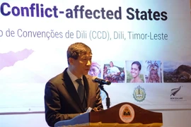 Giám đốc Chương trình phát triển Liên hợp quốc (UNDP) Haoliang Xu đã nhấn mạnh tới cam kết của Liên hợp quốc về duy trì hòa bình bền vững, đánh giá cao những nỗ lực của cộng đồng quốc tế nhằm thực thi các nhiệm vụ phát triển nhân đạo. (Ảnh: Trần Long/Viet