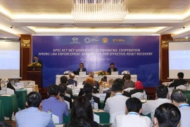 Hội thảo về "Tăng cường hợp tác giữa các cơ quan thực thi pháp luật nhằm thu hồi tài sản". (Ảnh: Phương Hoa/TTXVN)