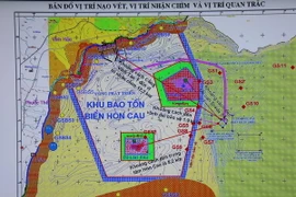 Sơ đồ vị trí nạo vét, nhận chìm và quan trắc. (Ảnh: Nguyễn Thanh/TTXVN)