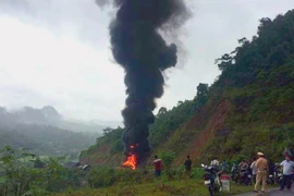  Hiện trường vụ cháy. (Ảnh: Đức Hiếu/TTXVN)