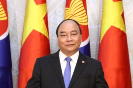 Thủ tướng Chính phủ Nguyễn Xuân Phúc phát biểu chào mừng nhân kỷ niệm 50 năm Ngày hình thành và phát triển ASEAN. (Ảnh: Thống Nhất/TTXVN)