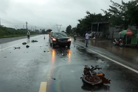 Hiện trường vụ tai nạn. (Ảnh: Hưng Thịnh/Vietnam+)