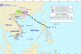 Đường đi của cơn bão. (Nguồn: nchmf.gov.vn)